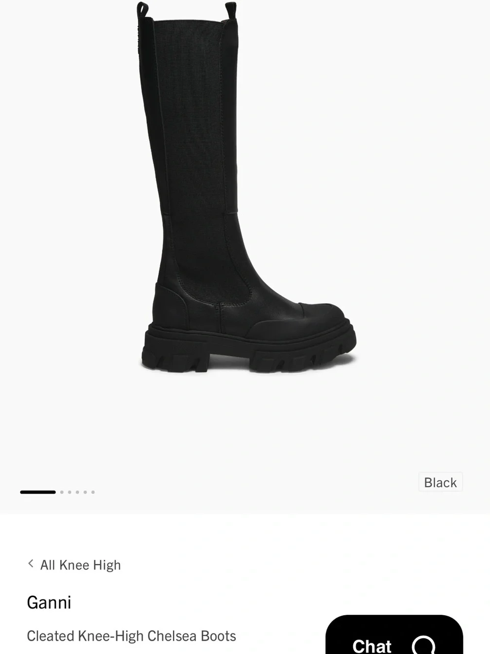 GANNI Cleated Knee-High Chelsea Boots (ONLY WORN ONCE - LIKE NEW!)